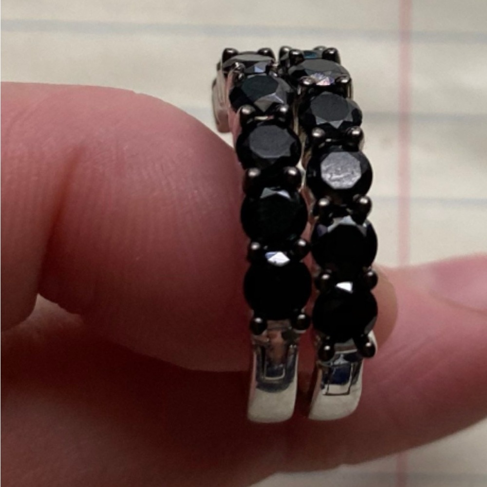FZN Sterling Black Pave Small Hoop Earring!!!